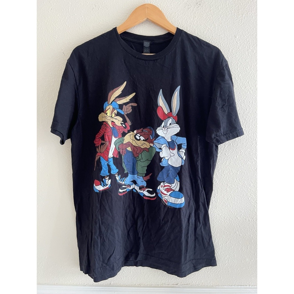 Gildan Looney Tunes T-Shirt L Tasmanian Devil Bugs Bunny Retro Streetwear Casual